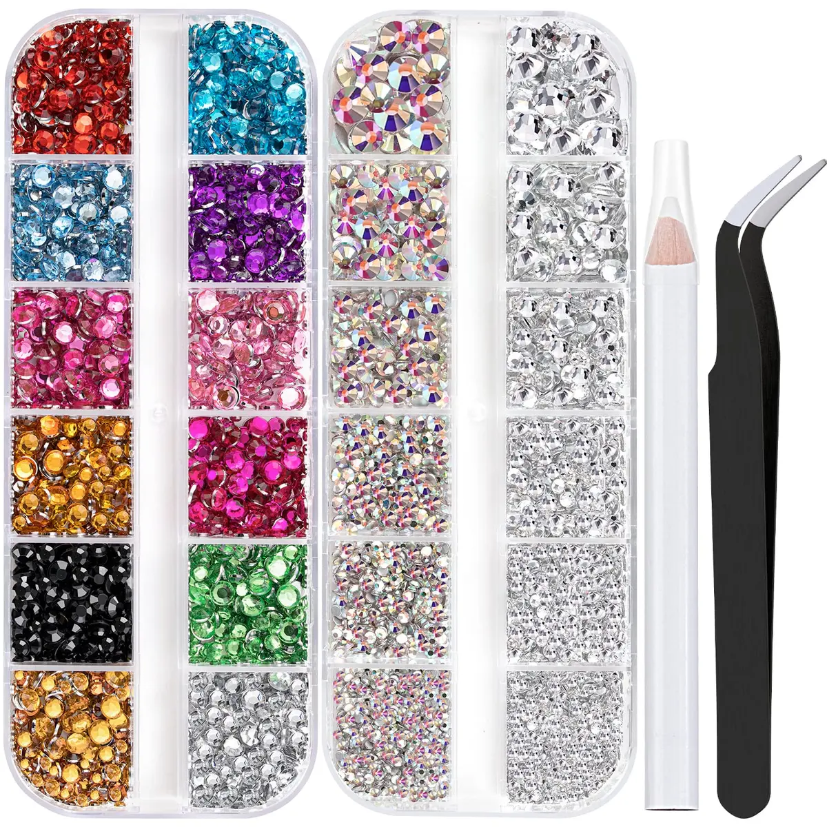 BELLEBOOST 4520 Pcs Nail Art Rhinestones Set with Tools | Crystal Gems for Nails & Crafts - main product image