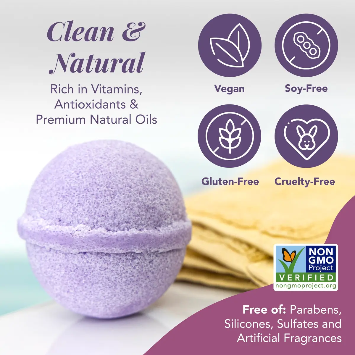 Saavy Naturals Bath Bombs – Relaxing Foaming Fizz Bubbles, Organic Bath Bombs for Women and Kids with Jojoba Oil - Gentle for Sensitive Skin - Made in USA - Lavender Chamomile (1 Pack) - 12 oz - view 5