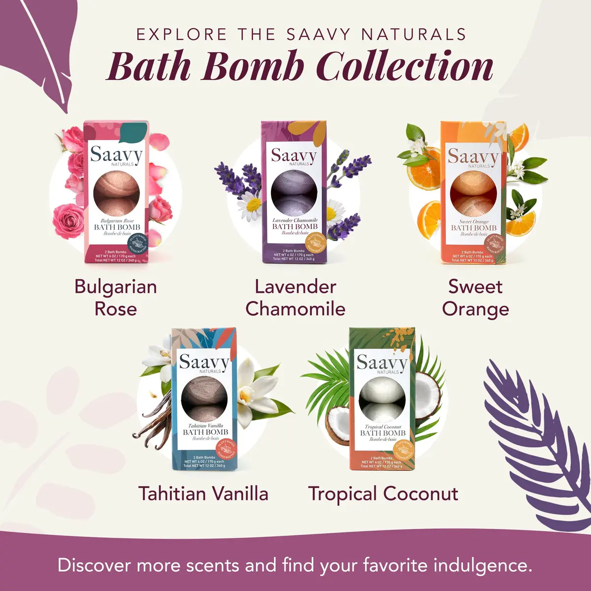 Saavy Naturals Bath Bombs – Relaxing Foaming Fizz Bubbles, Organic Bath Bombs for Women and Kids with Jojoba Oil - Gentle for Sensitive Skin - Made in USA - Lavender Chamomile (1 Pack) - 12 oz - view 7