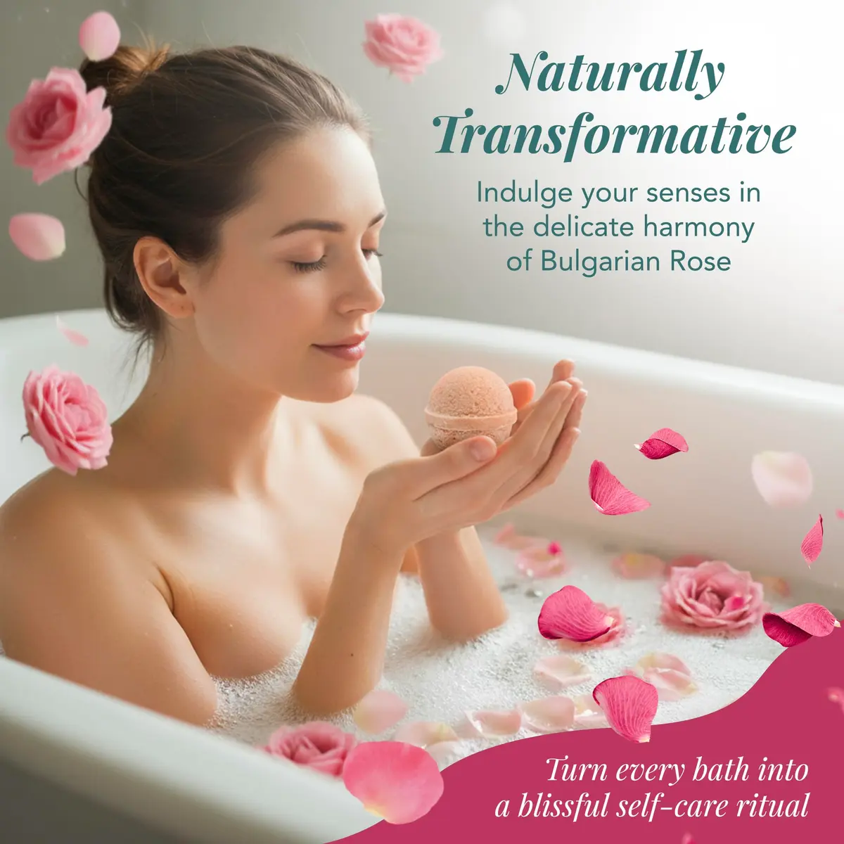 Saavy Naturals Organic Bath Bombs – Relaxing Foaming Fizz, Bulgarian Rose, 12 oz | Gentle for Sensitive Skin - view 5