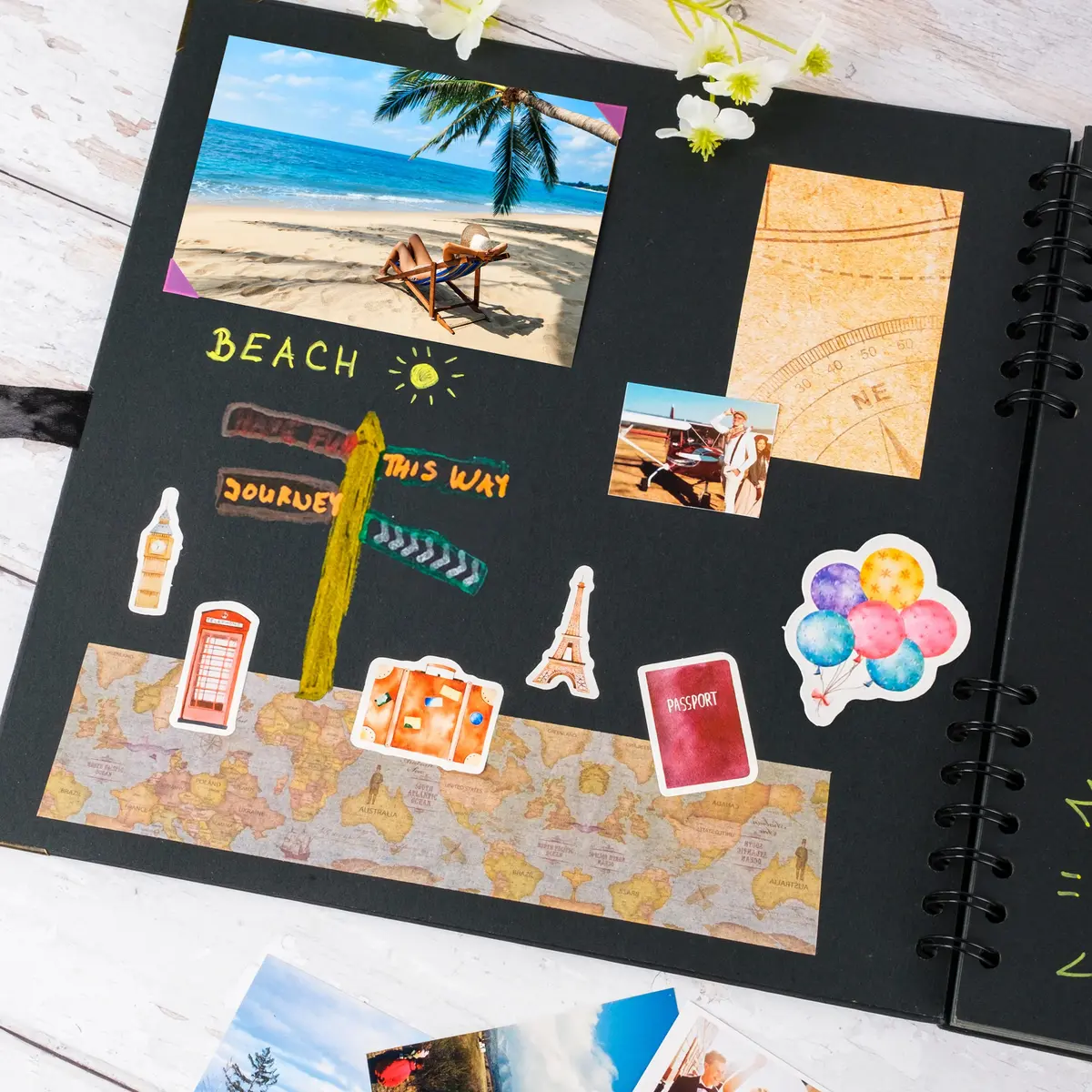 Bstorify Scrapbook Album, 80 Pages, 11 x 11 Inch, Black | Durable Kraft Paper, Creative & Long-Term Memory Storage - view 5