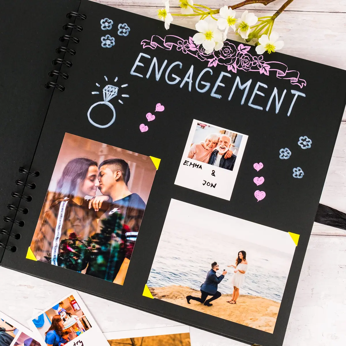 Bstorify Scrapbook Album, 80 Pages, 11 x 11 Inch, Black | Durable Kraft Paper, Creative & Long-Term Memory Storage - view 6