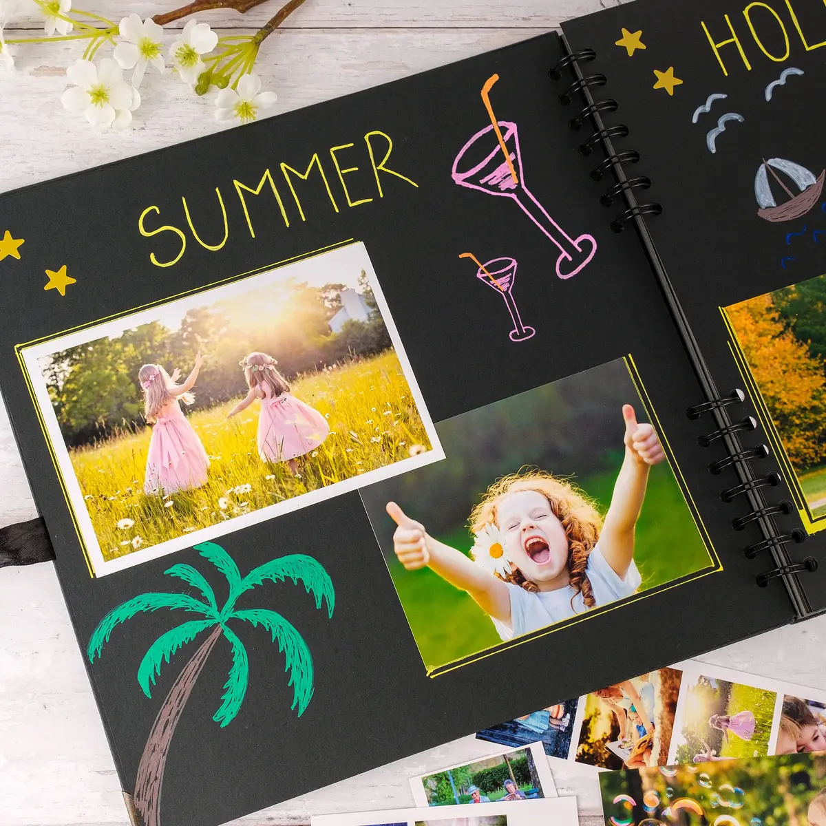 Bstorify Scrapbook Album, 80 Pages, 11 x 11 Inch, Black | Durable Kraft Paper, Creative & Long-Term Memory Storage - view 7