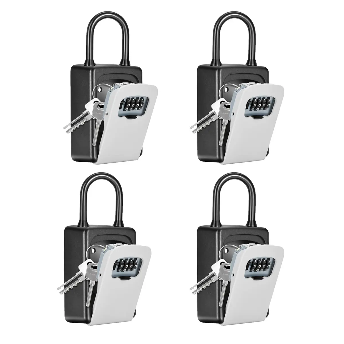 Fayleeko Portable Key Lock Box 4 Pack | Weatherproof Wall Mounted Security for House Keys - main product image