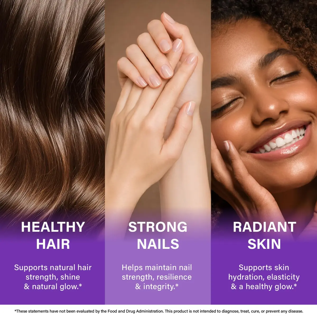 NUTRAHARMONY Biotin Collagen Hyaluronic Acid Keratin Capsules 60 Count | Clinically Tested Hair Growth Support - view 2