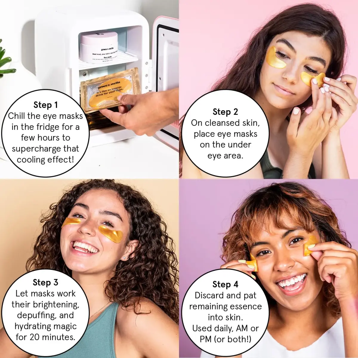 grace & stella Under Eye Mask 72 Pairs (Gold, Pink, & Blue) | Reduces Dark Circles, Puffiness, Wrinkles - view 5