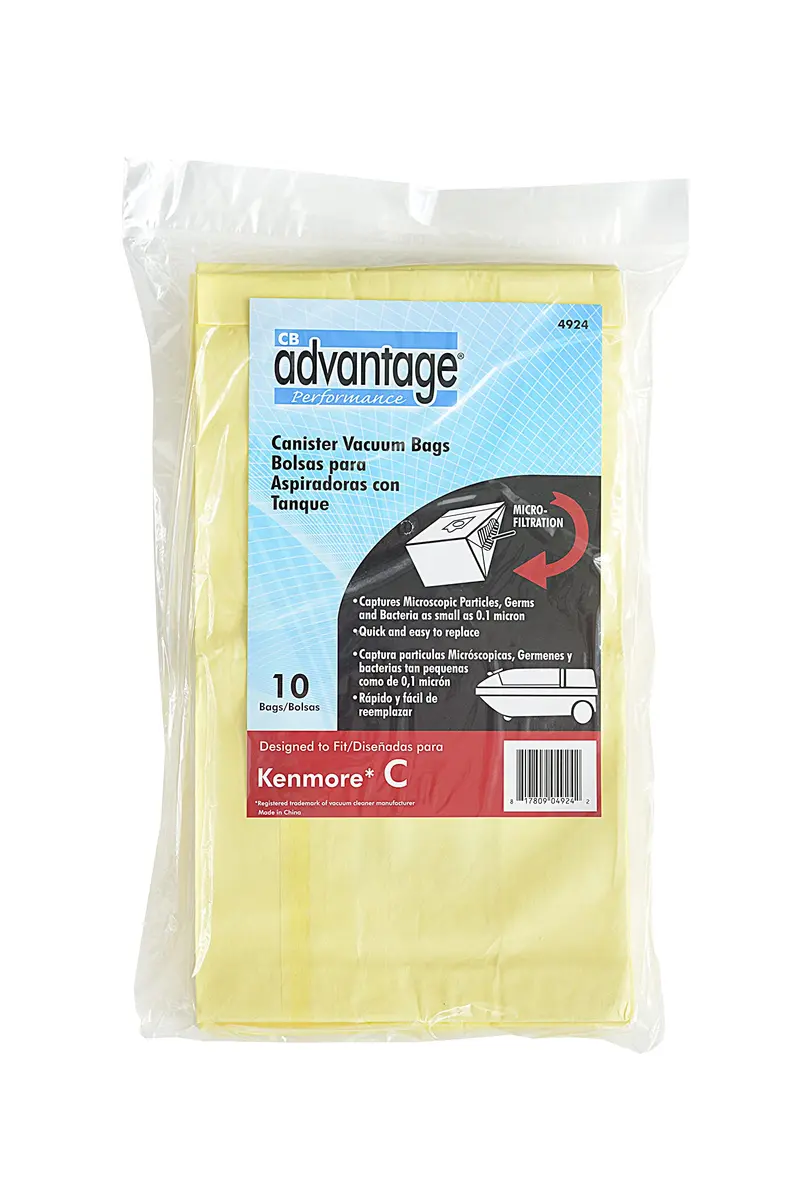 d-c-fix Advantage Kenmore C Replacement Cannister Vacuum Bags (10 Bags) | Microfiltration, Disposable, Fits Kenmore C models - main product image