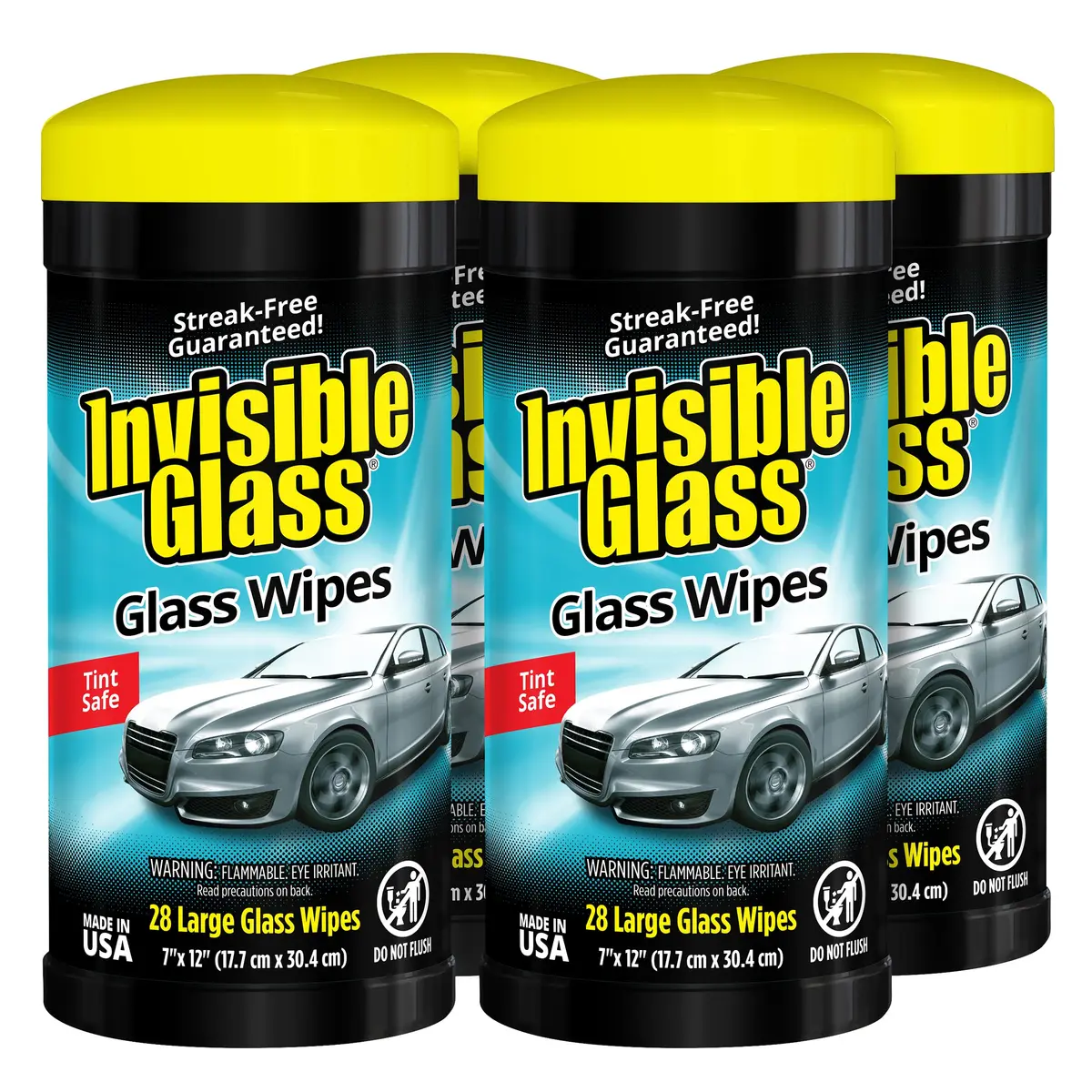 Invisible Glass Lint-Free Ammonia-Free Glass Cleaning Wipes 112 Count (Pack of 4) | Streak-Free for Home and Auto - main product image