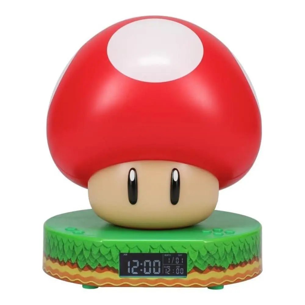 Paladone Super Mario Bros Mushroom Digital Alarm Clock with Night Light & Sounds, 13.7 cm - main product image