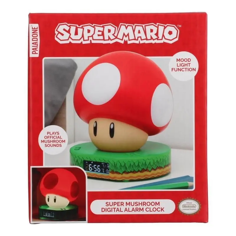 Paladone Super Mario Bros Mushroom Digital Alarm Clock with Night Light & Sounds, 13.7 cm - view 7