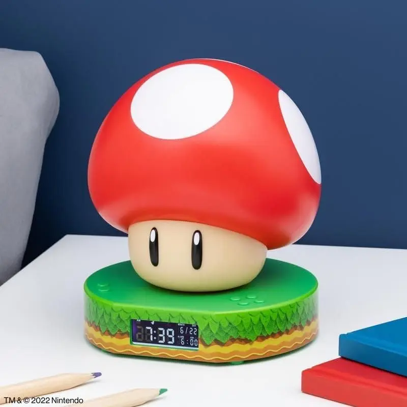 Paladone Super Mario Bros Mushroom Digital Alarm Clock with Night Light & Sounds, 13.7 cm - view 2