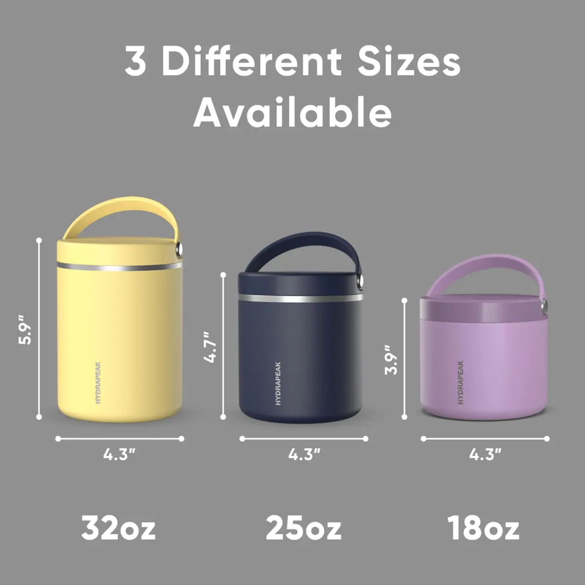 Hydrapeak 750ml (25oz) Black Vacuum Insulated Food Jar | Keeps Food Hot 10 Hrs, Cold 16 Hrs - view 5