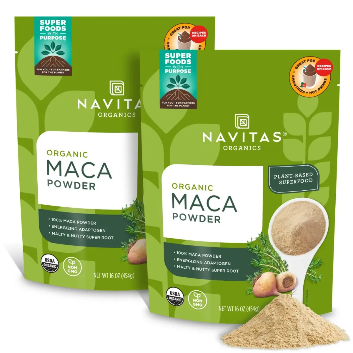 Navitas Organics Gelatinized Maca Powder | 454g (16oz) 2-Pack | USDA Organic, Vegan, Gluten-Free Energy & Balance - main product image