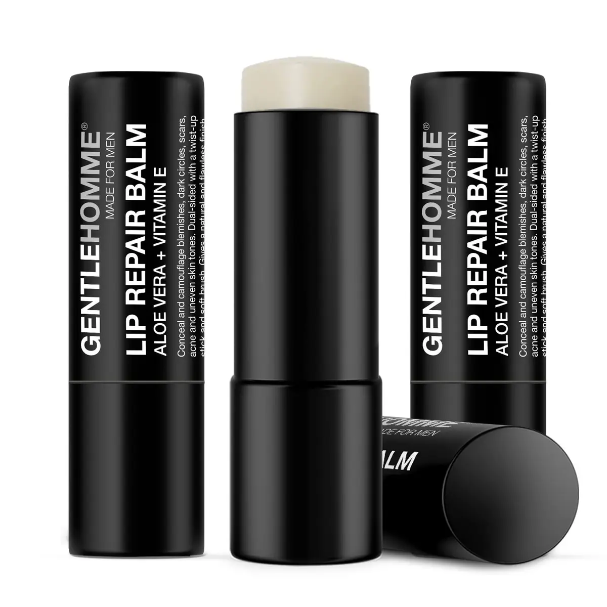 Gentlehomme Lip Repair Balm 3 Pack | SPF 15, Aloe Vera & Vitamin E, Hydrates & Repairs Dry Lips - main product image