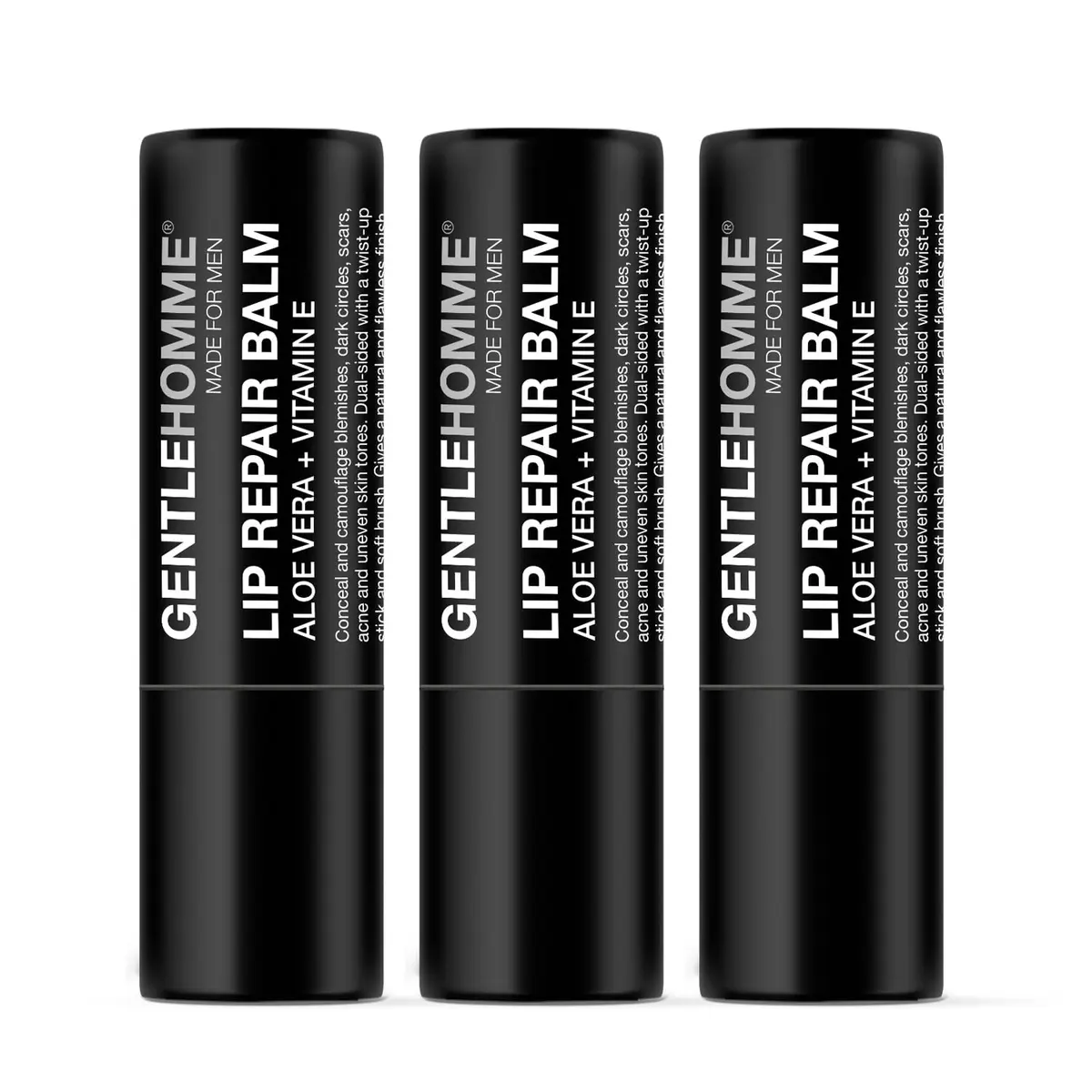 Gentlehomme Lip Repair Balm 3 Pack | SPF 15, Aloe Vera & Vitamin E, Hydrates & Repairs Dry Lips - view 2