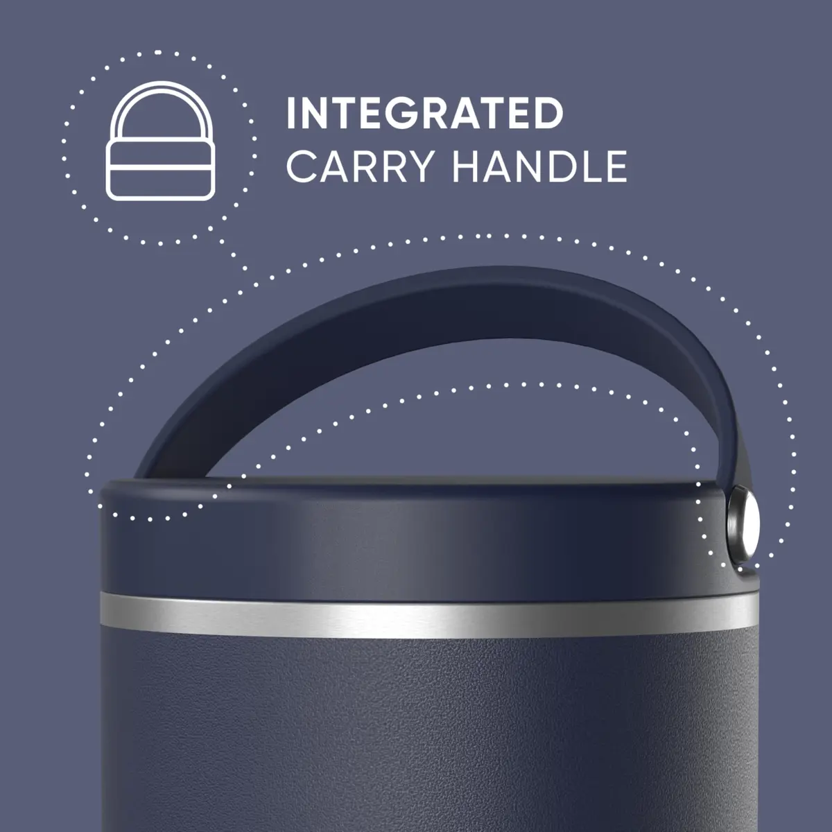 Hydrapeak 25oz Stainless Steel Vacuum Insulated Food Jar | Hot & Cold Food, Wide Mouth Leak-Proof Soup Container, 10 Hrs Hot / 16 Hrs Cold (Navy) - view 4