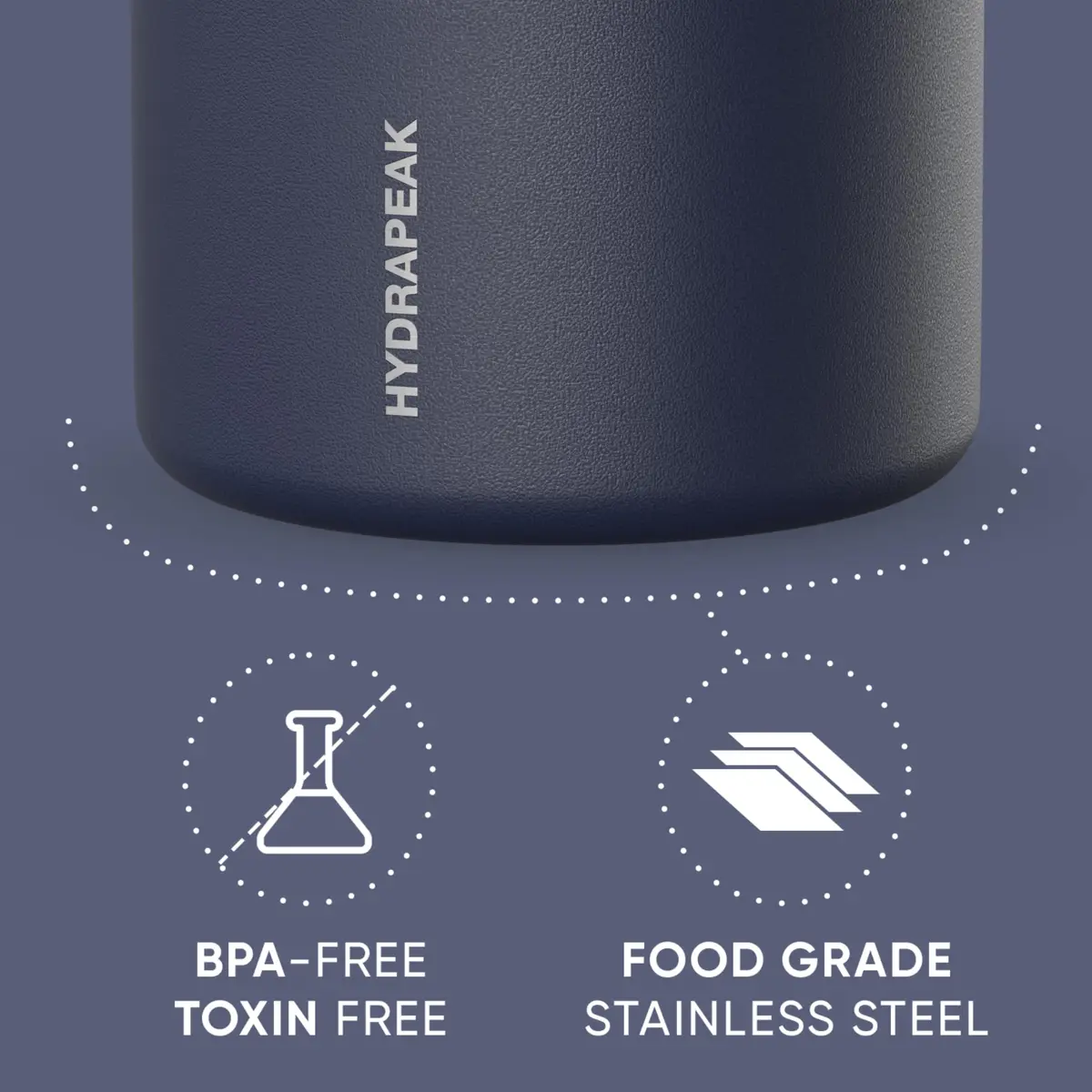 Hydrapeak 25oz Stainless Steel Vacuum Insulated Food Jar | Hot & Cold Food, Wide Mouth Leak-Proof Soup Container, 10 Hrs Hot / 16 Hrs Cold (Navy) - view 3