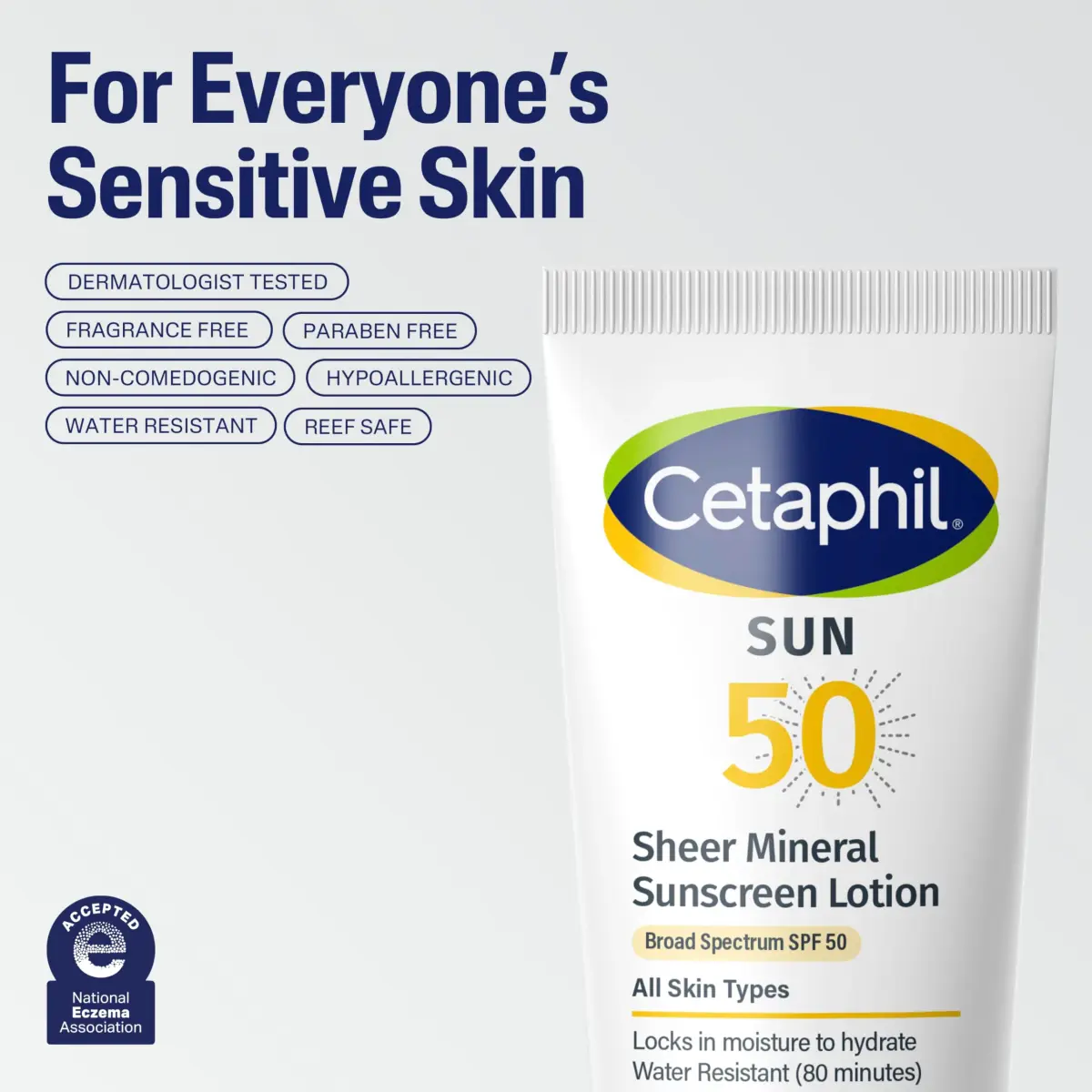 Cetaphil Sheer Mineral Sunscreen Lotion SPF 50 89ml (3 Fl Oz) | Dermatologist Recommended for Sensitive Skin - view 6