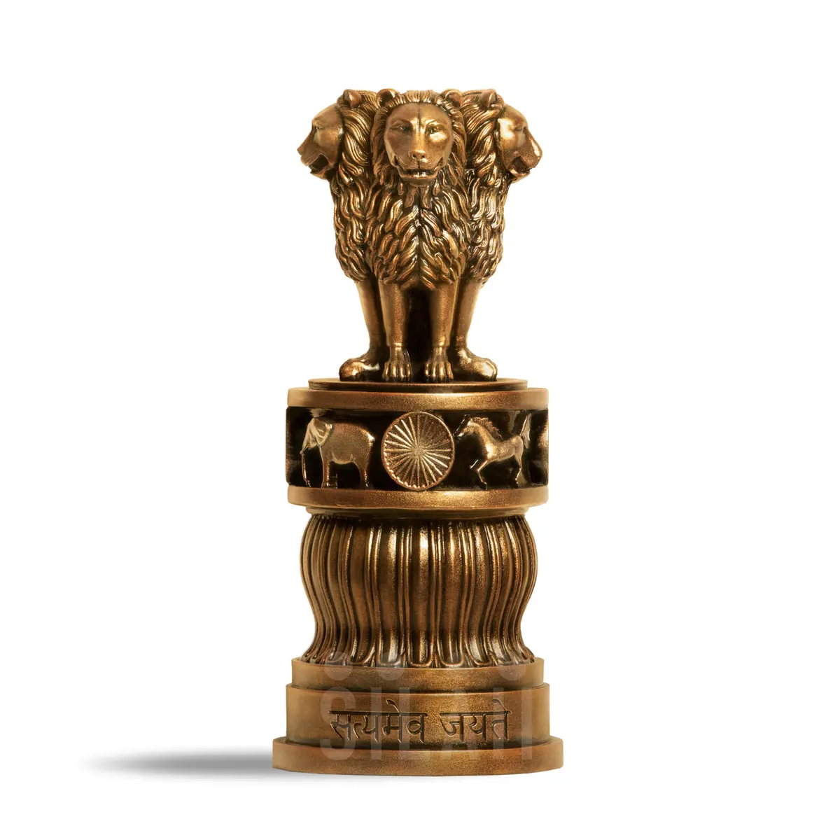 SILAII Ashoka Pillar Sculpture - Antique Bronze & Gold - 5" (Antique Bronze) | Religious Home Decor Accent - main product image