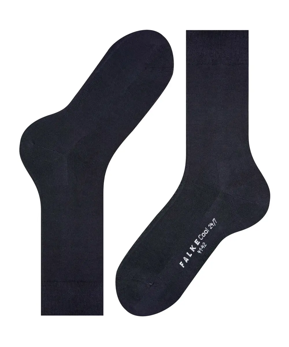 FALKE Men's Cool 24/7 Crew Socks Dark Navy Blue 41-42 (EU 8-9 US) | Breathable Organic Cotton Business Socks - view 6
