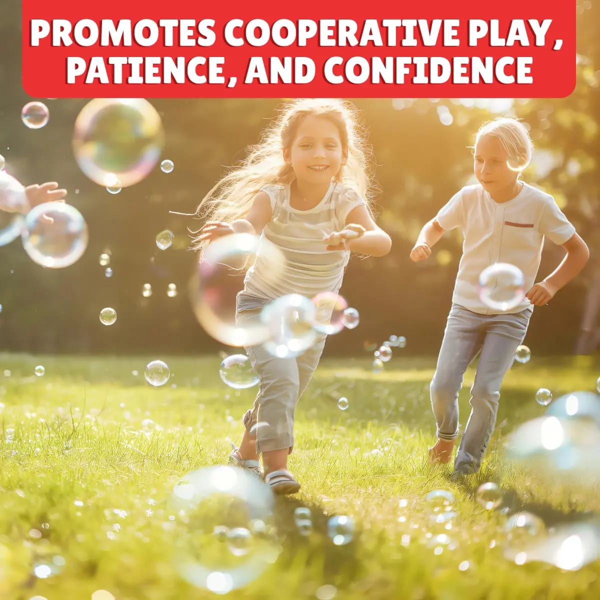 Atlasonix Giant Bubble Wand Set with 2 Gallons Bubble Solution Powder | Non-Toxic & Easy to Use for Kids Ages 3+ - view 8