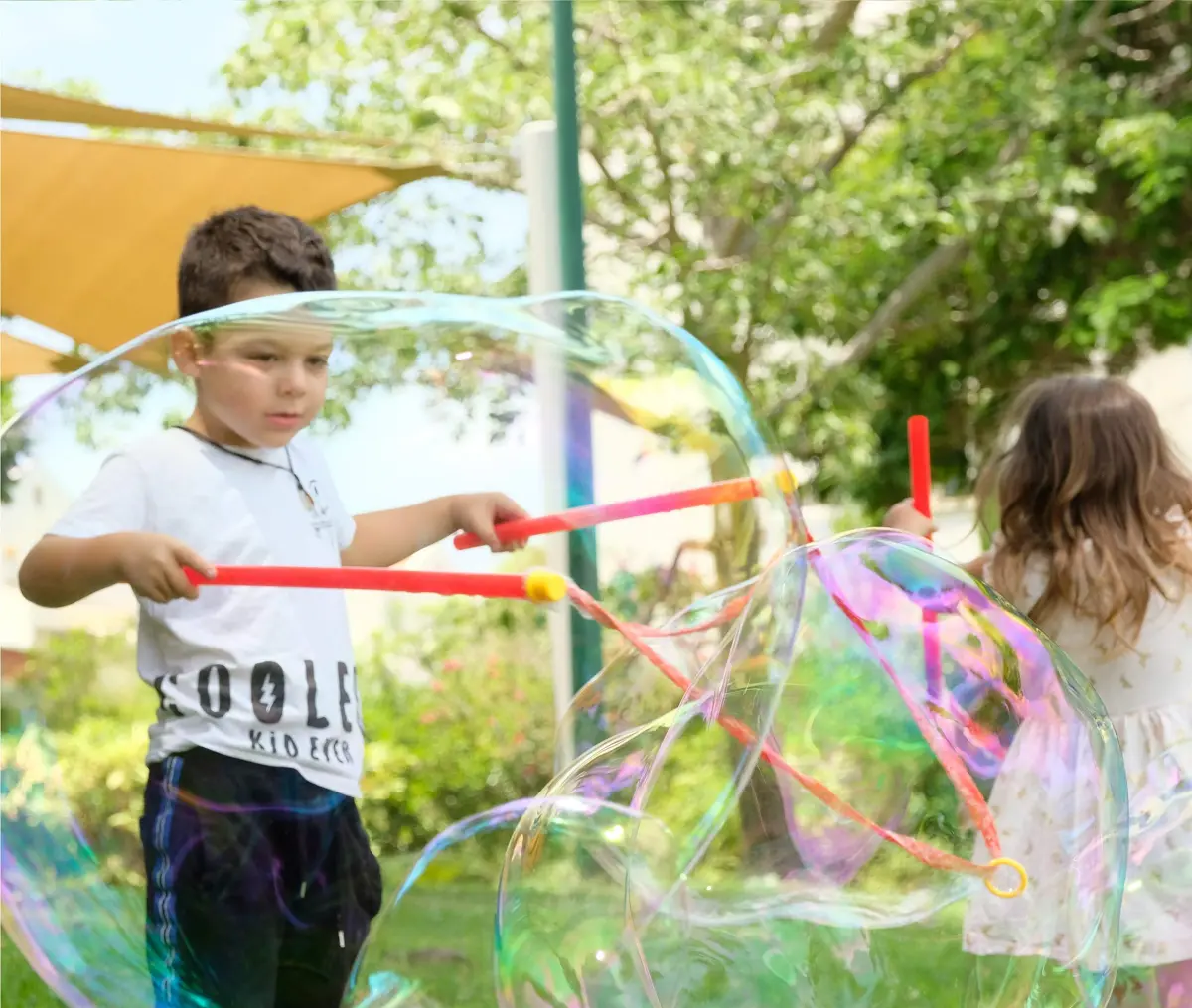 Atlasonix Giant Bubble Wand Set with 2 Gallons Bubble Solution Powder | Non-Toxic & Easy to Use for Kids Ages 3+ - view 9