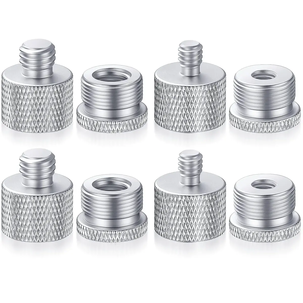 Moxweyeni 8 Pcs Mic Stand Adapter Set | 5/8" to 3/8" & 1/4" Thread Converters - main product image
