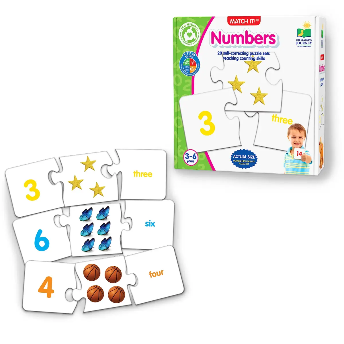 The Learning Journey Match It! Numbers Self-Correcting Counting Puzzles 60 Pieces | Educational Toy for Ages 3+ - main product image