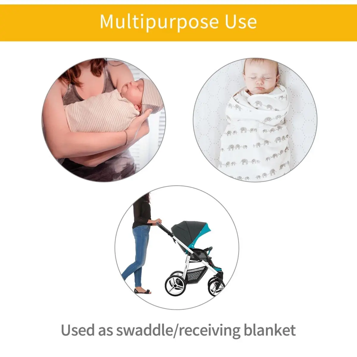 Osvbs Burrito Taco Tortilla Newborn Swaddle Blanket with Beanie Set | Soft & Stretchy for 0-6 Months - view 8