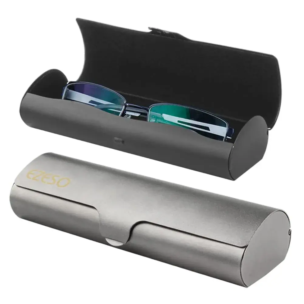 EZESO ESSENTIAL SKINCARE 2 PCS Aluminum Eyeglass Case Set | Hard Shell, Lightweight, Universal Fit - main product image