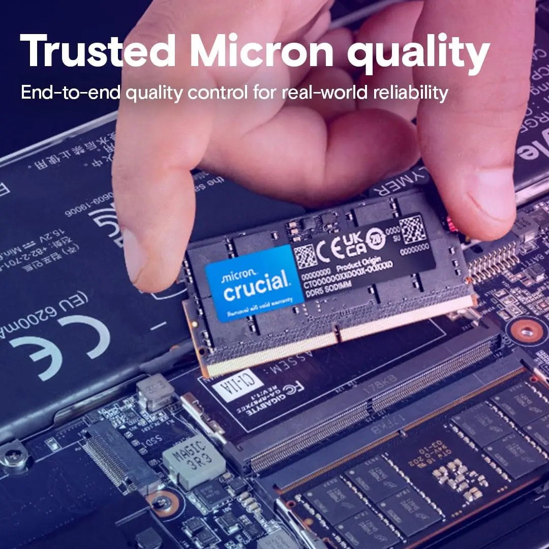 Crucial 64GB DDR5 RAM Kit (2x32GB) 4800MHz CL40 SODIMM Laptop Memory | Boosts System Performance - view 6