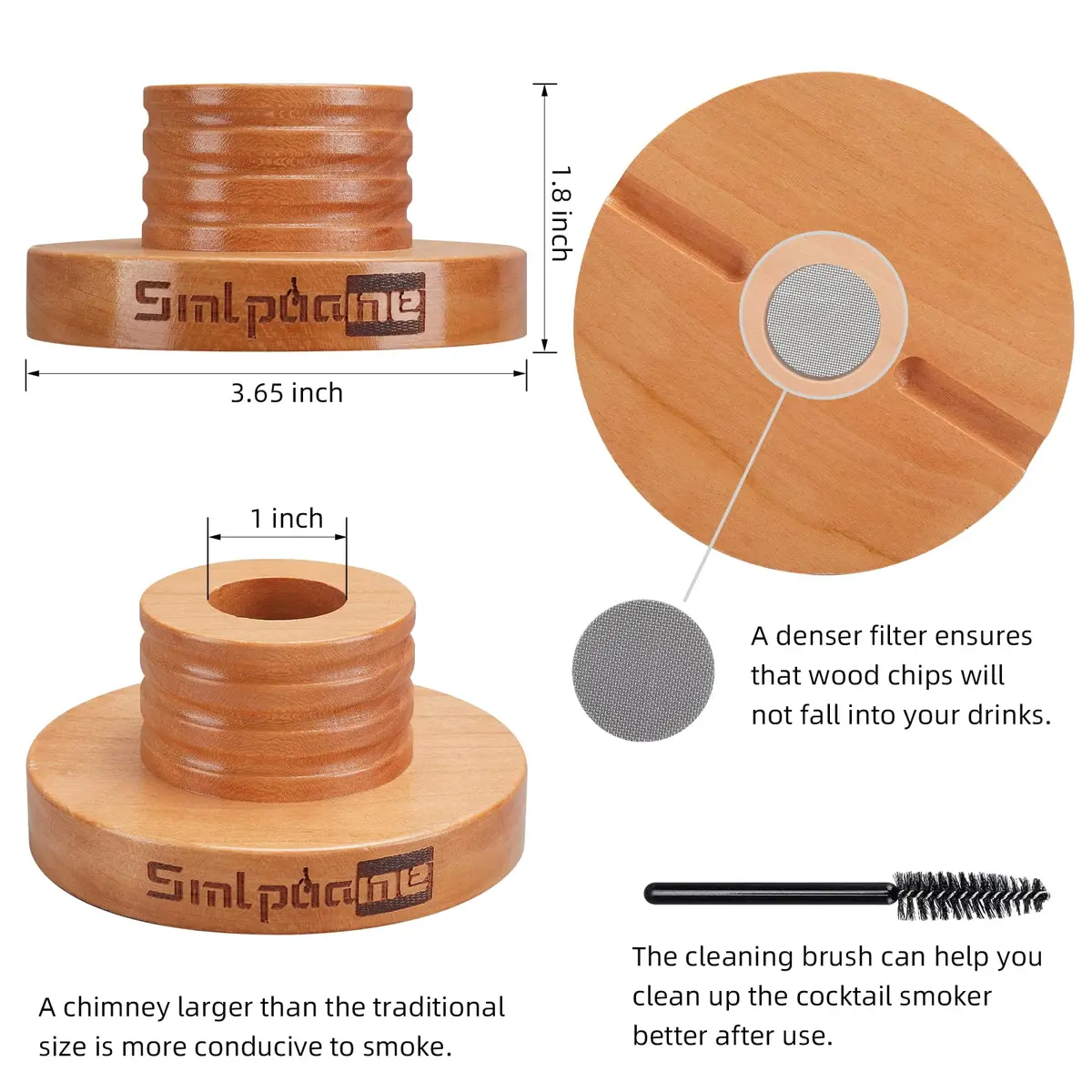 Smlpuame Cocktail Smoker Kit with 4 Wood Chip Flavors | Cherry Wood Infuser for Bourbon Whiskey Drinks — Cocktail Smoker with Torch Set - view 2