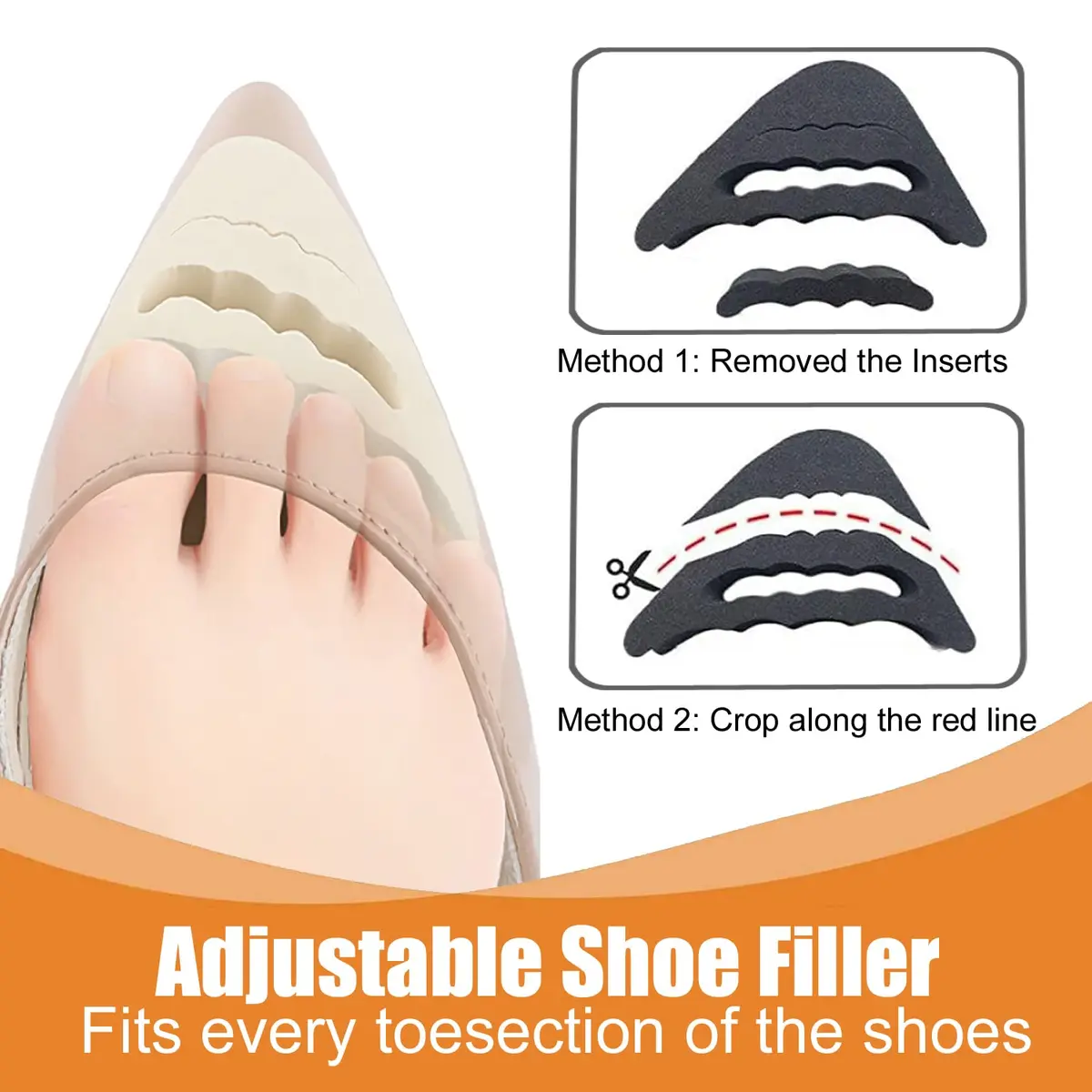 LHHXX33 Shoe Filler Heel Pads 16 Pairs | Comfortable, Breathable Foam Inserts for Women’s Shoes - view 2