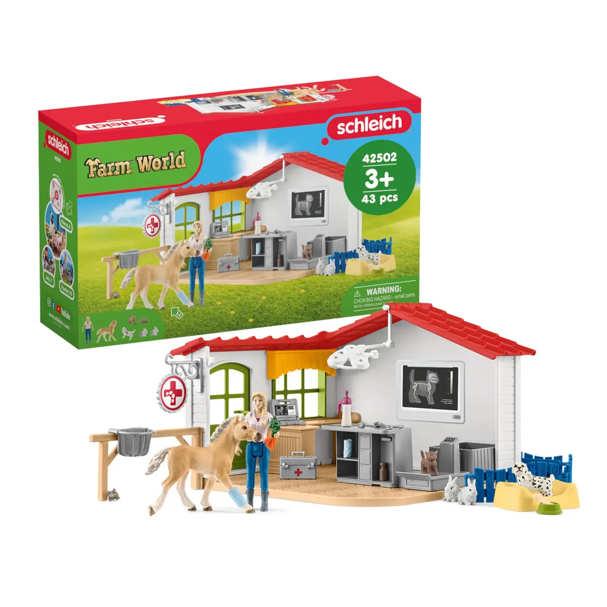 Schleich Farm World - 43Pc Veterinarian Practice with Pets | Interactive Animal Playset for Kids 3+ - main product image