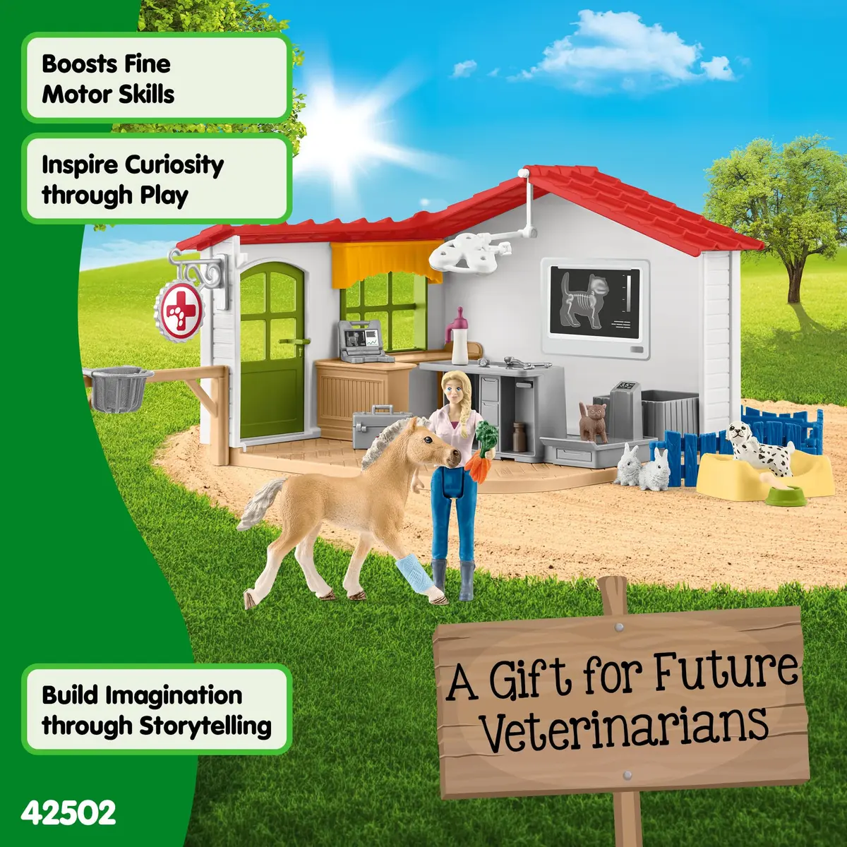 Schleich Farm World - 43Pc Veterinarian Practice with Pets | Interactive Animal Playset for Kids 3+ - view 8