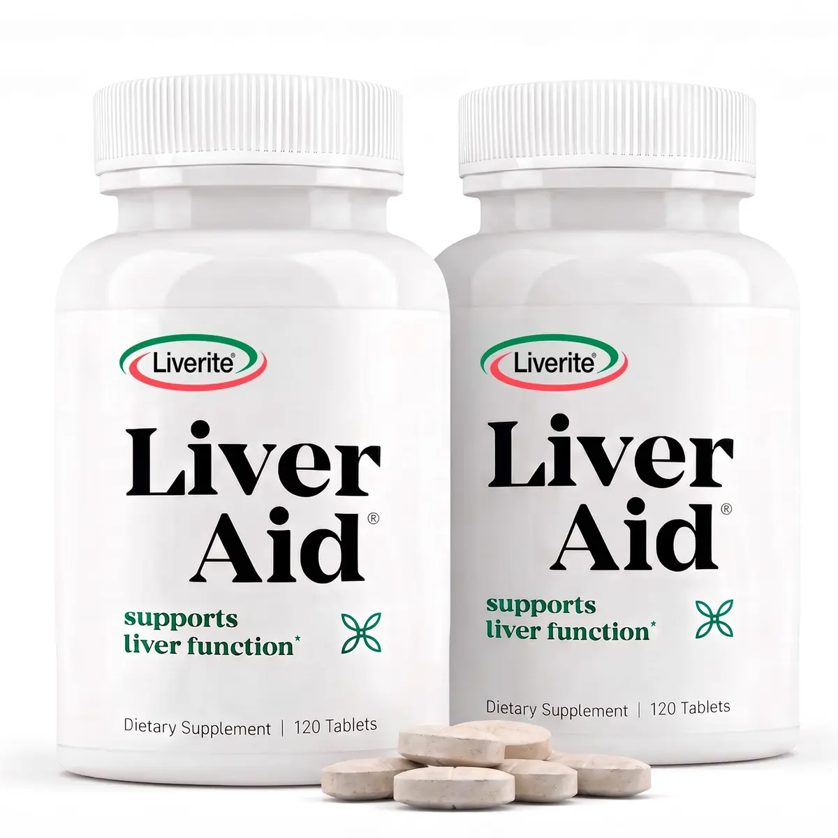 LIVERITE Liver Aid - Liver Support Supplement - 2 Bottles, 240 Tablets | Supports Liver Function & Energy - main product image