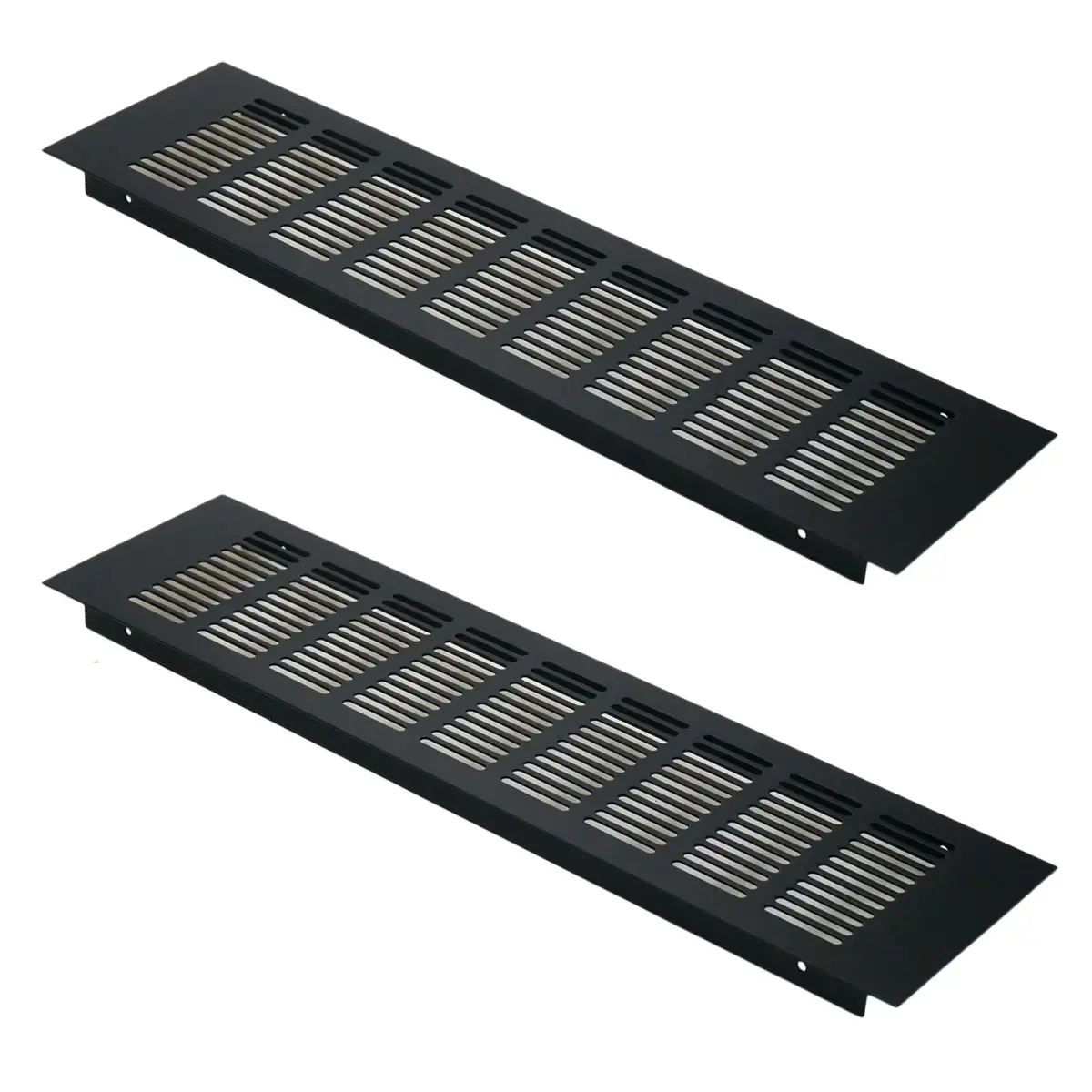 Geesatis Black Air Vent Covers 400 x 100 mm (15.7 x 4 Inch) | Rust-Proof Aluminum Alloy for Cabinets & Closets - main product image