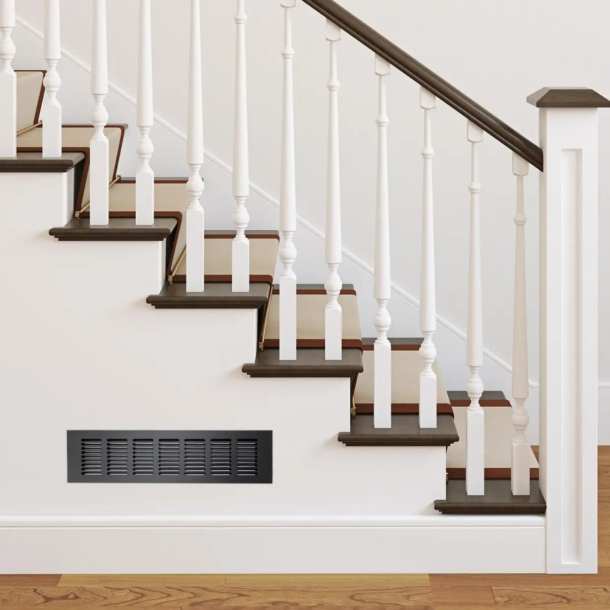 Geesatis Black Air Vent Covers 400 x 100 mm (15.7 x 4 Inch) | Rust-Proof Aluminum Alloy for Cabinets & Closets - view 8
