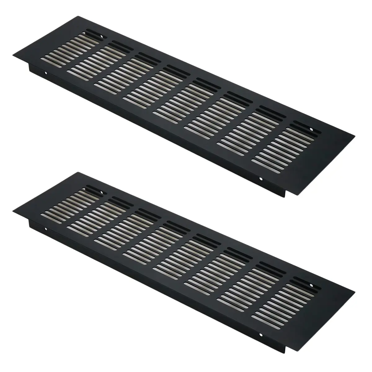 Geesatis Black Air Vent Covers for HVAC Duct Openings | Rust-Proof Aluminum, 12.5'' x 3.45" | 2 Pack - main product image