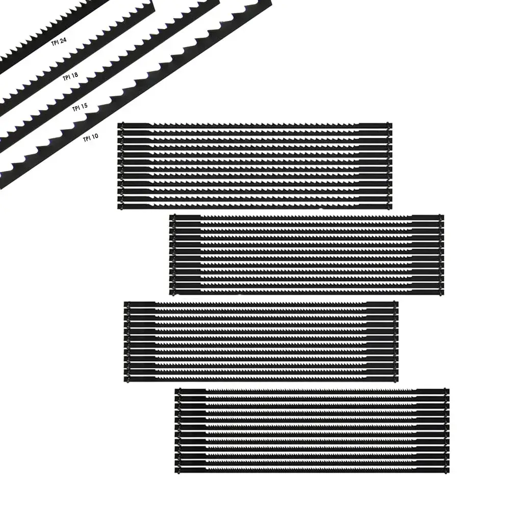 JTEX 5-Inch Pin End Scroll Saw Blades Assortment 48 Pack | 10, 15, 18, 24 TPI for Wood, Plastic, Soft Metals - main product image