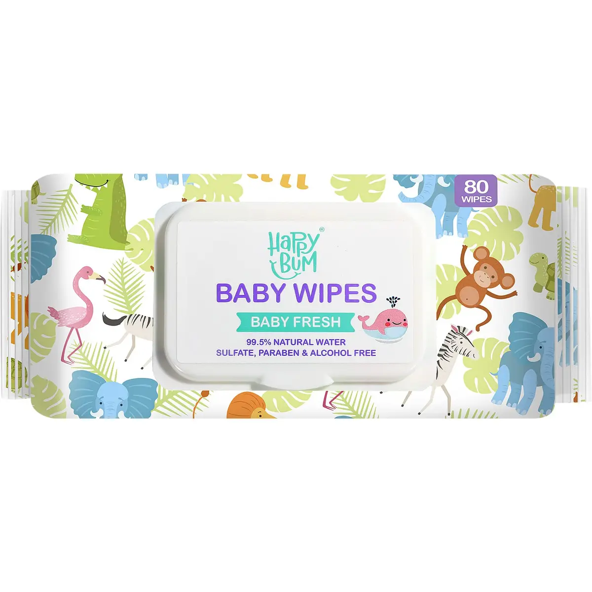 HAPPY BUM Baby Wet Wipes Unscented 320 Count | Gentle on Sensitive Skin, Extra Large Size - view 5
