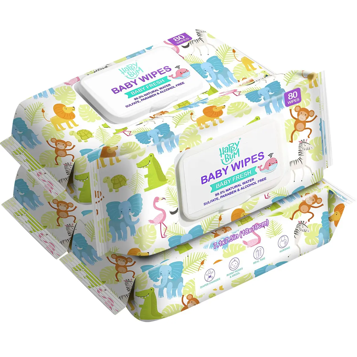 HAPPY BUM Baby Wet Wipes Unscented 320 Count | Gentle on Sensitive Skin, Extra Large Size - view 9
