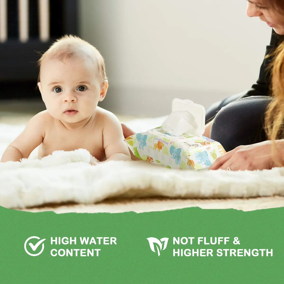 HAPPY BUM Baby Wet Wipes Unscented 320 Count | Gentle on Sensitive Skin, Extra Large Size - view 3
