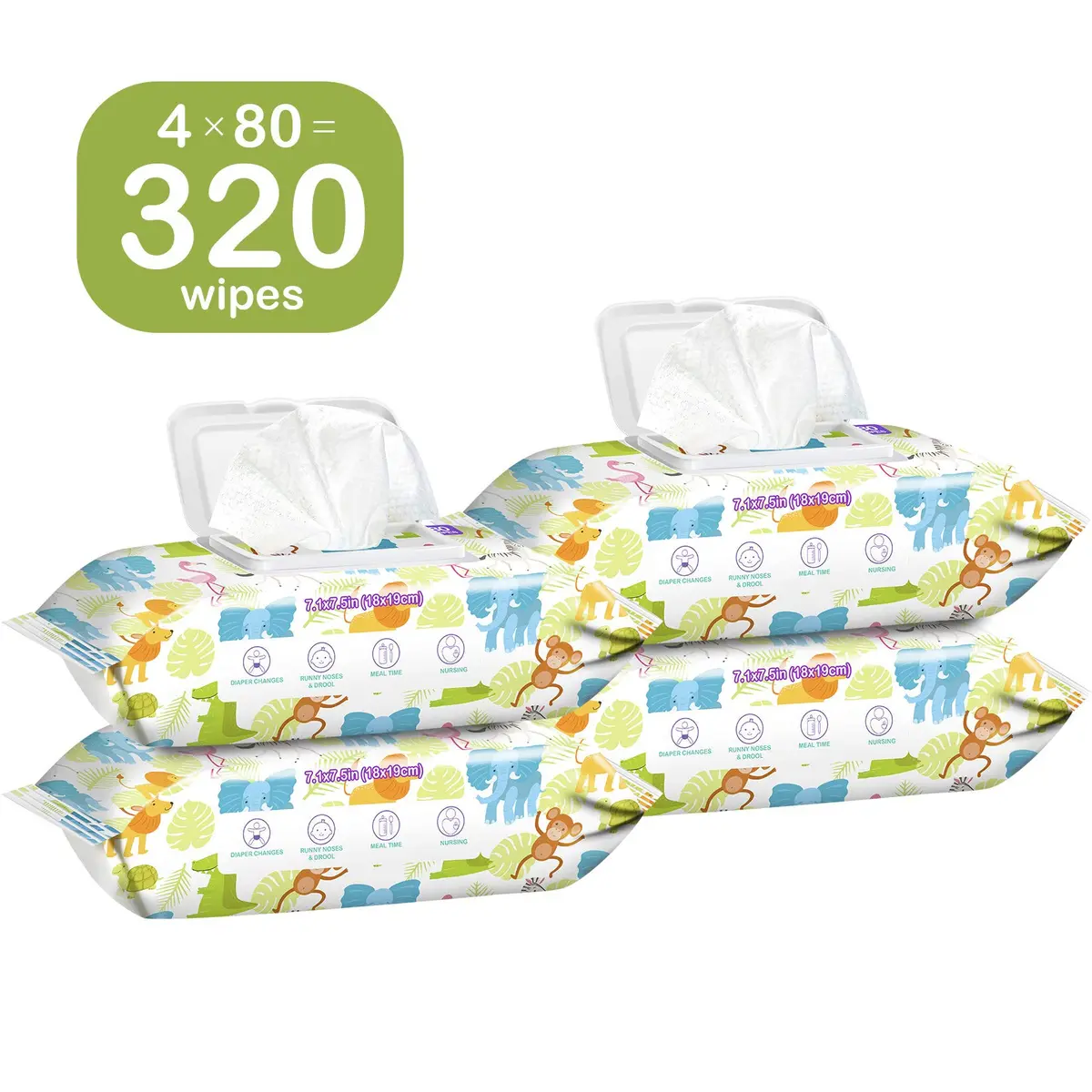 HAPPY BUM Baby Wet Wipes Unscented 320 Count | Gentle on Sensitive Skin, Extra Large Size - view 4