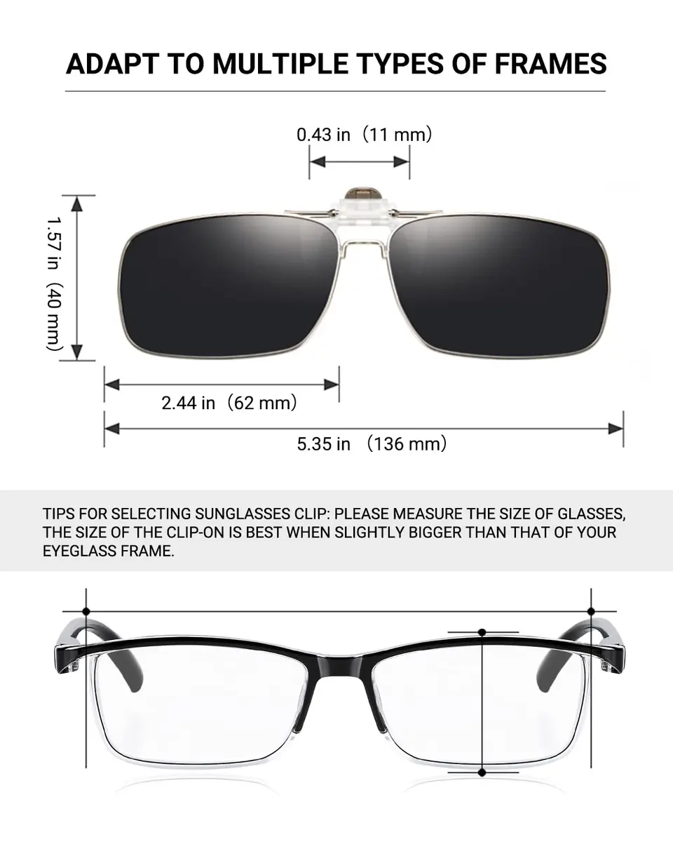 TERAISE Polarized Clip on Sunglasses with Flip Up Function Suitable Driving | HD UV400 Protection - view 6
