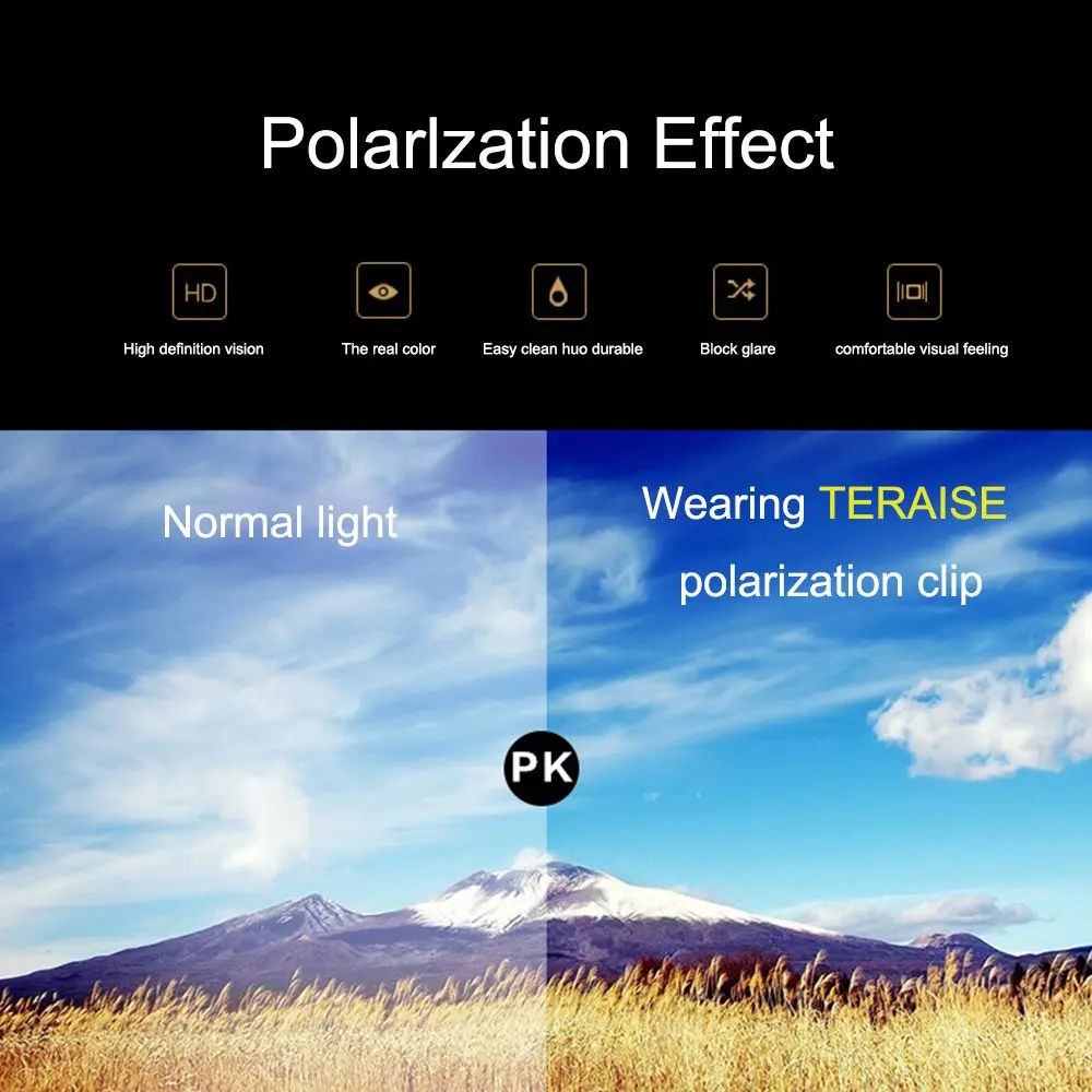 TERAISE Polarized Clip on Sunglasses with Flip Up Function Suitable Driving | HD UV400 Protection - view 4