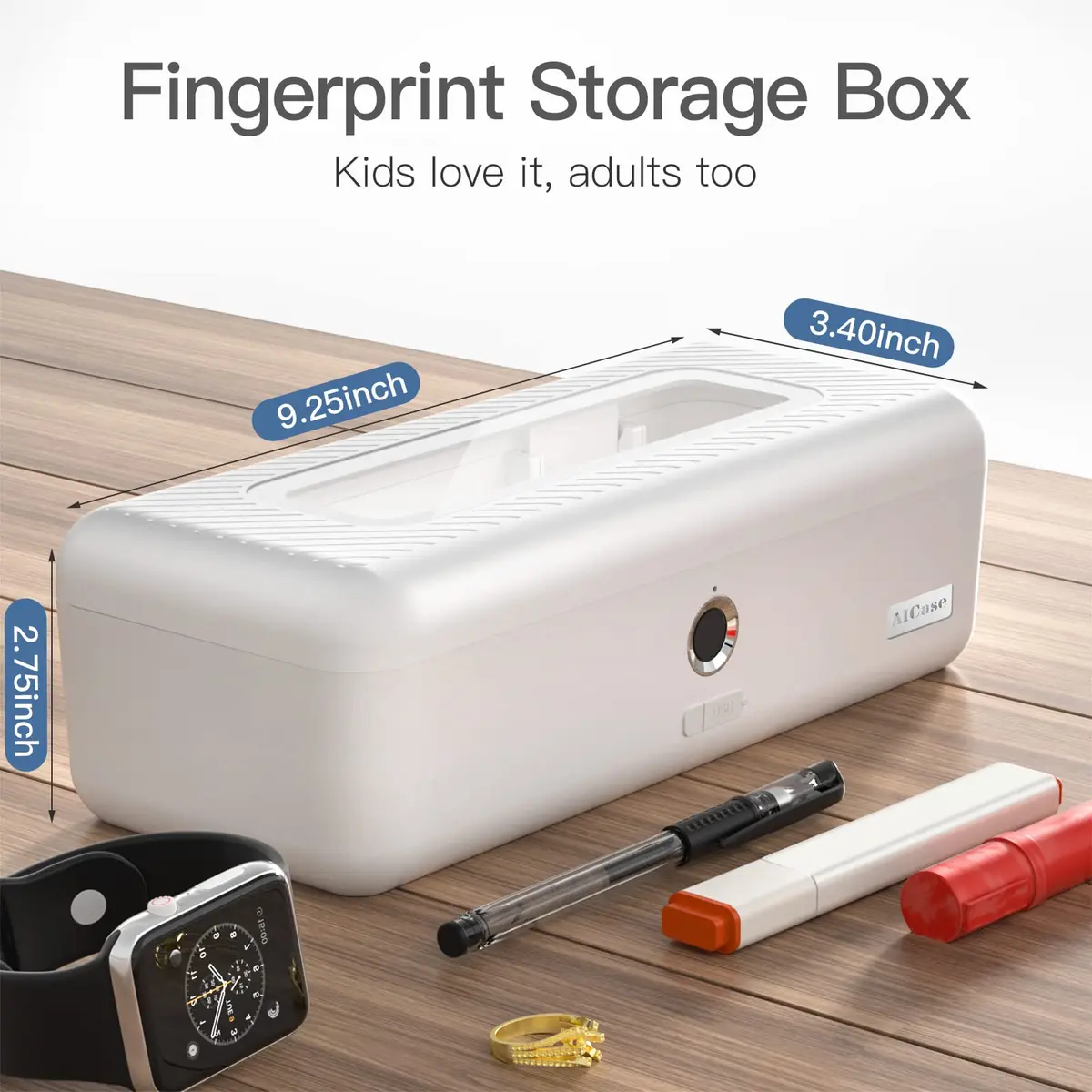 AICase Safe Portable Biometric Fingerprint Storage Box for Adults & Teens | Compact, Secure & Multifunctional - view 5