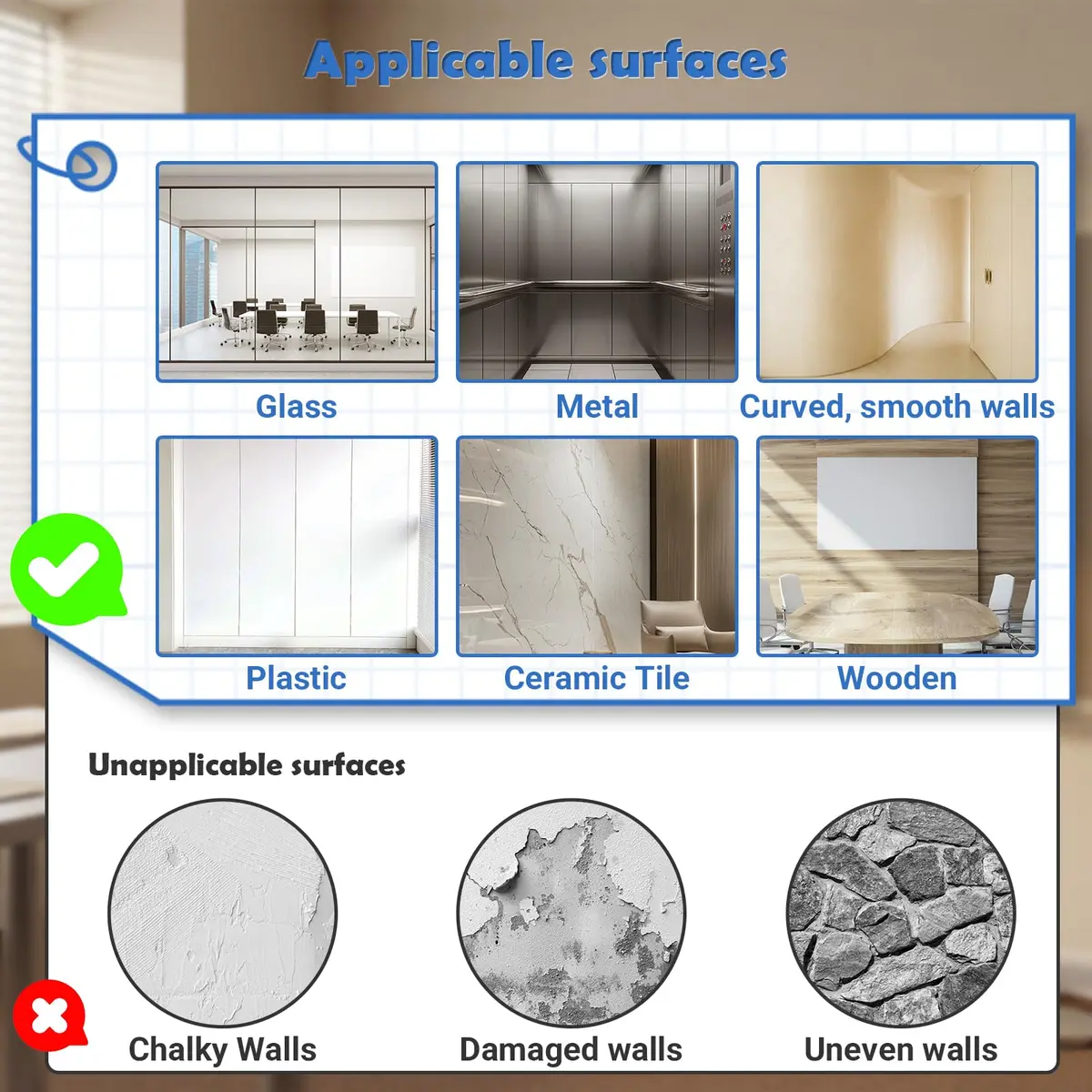 AFMAT Whiteboard Sticker 17.3" x 78" | No Ghost, Peel & Stick Dry Erase Wallpaper - view 5