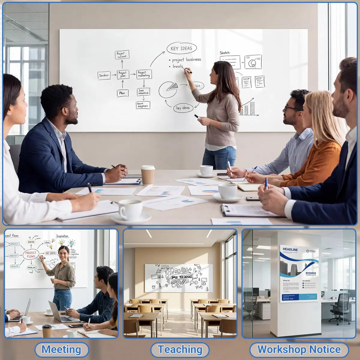 AFMAT Whiteboard Sticker 17.3" x 78" | No Ghost, Peel & Stick Dry Erase Wallpaper - view 6