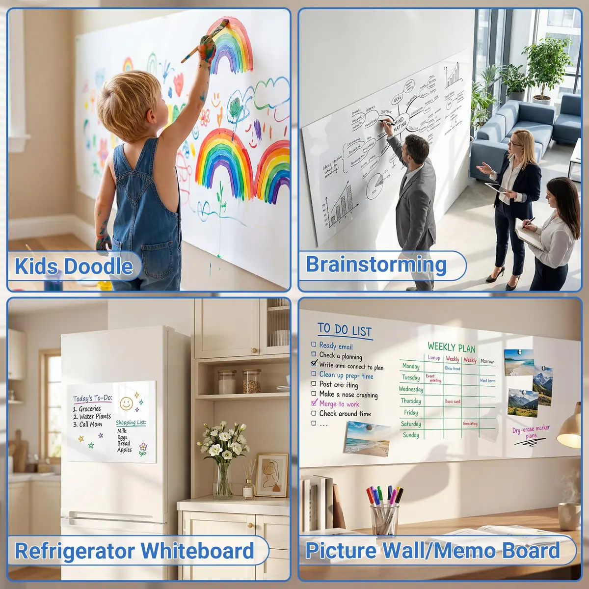 AFMAT Whiteboard Sticker 17.3" x 78" | No Ghost, Peel & Stick Dry Erase Wallpaper - view 7